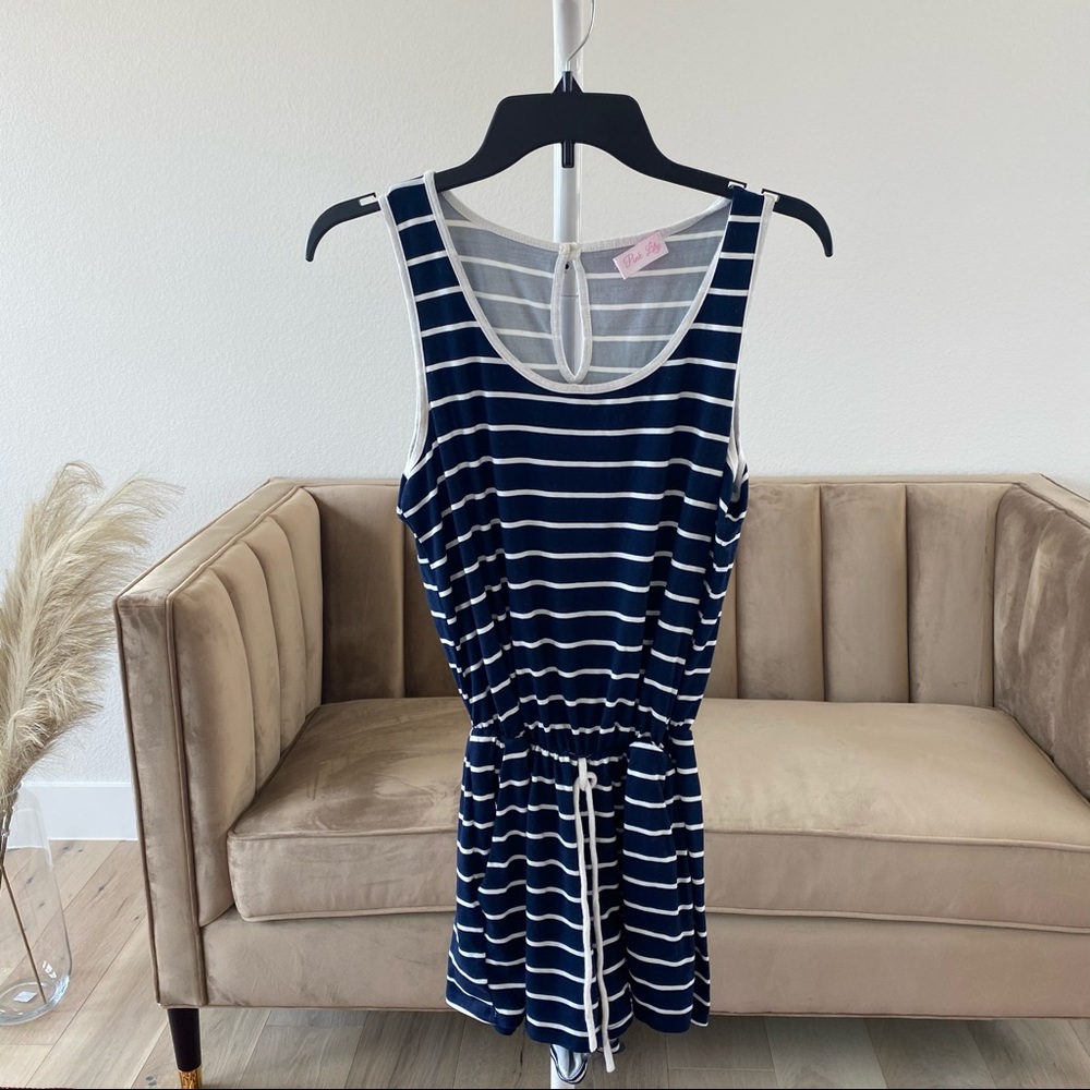 Pink Lily Stripe Romper